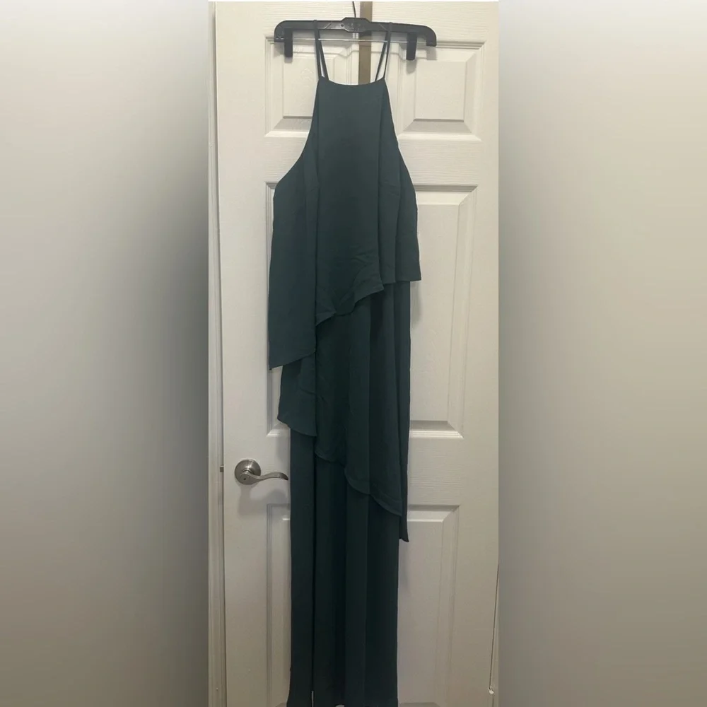 David's Bridal Asymmetrical Green Dress - Picture 7 of 7